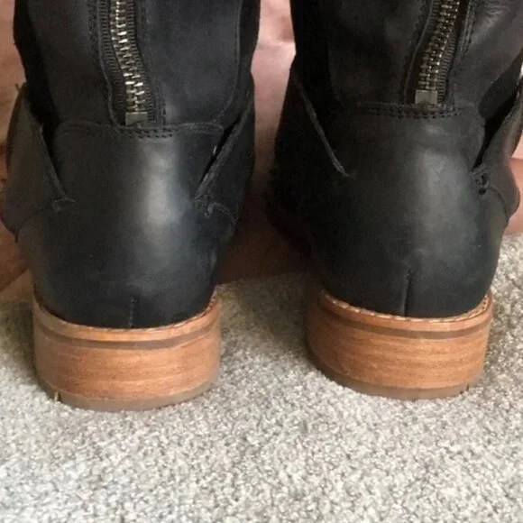 Olukai Black Leather boots Size 9.5 - Picture 5 of 10